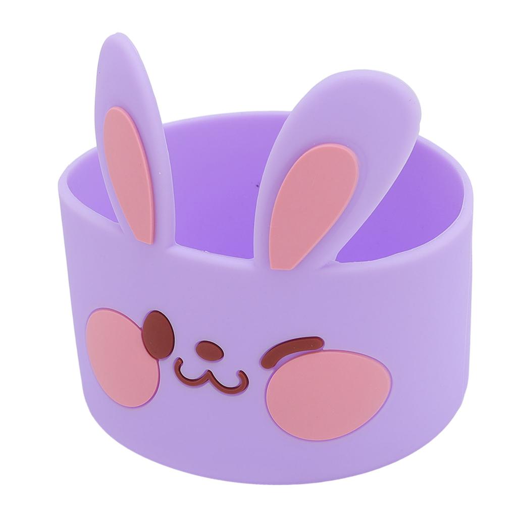 3 szt. Silikonowy ochraniacz na butelkę na wodę, antypoślizgowy rękaw ochronny, silikonowy ochraniacz na kubek z kreskówkowym królikiem dla