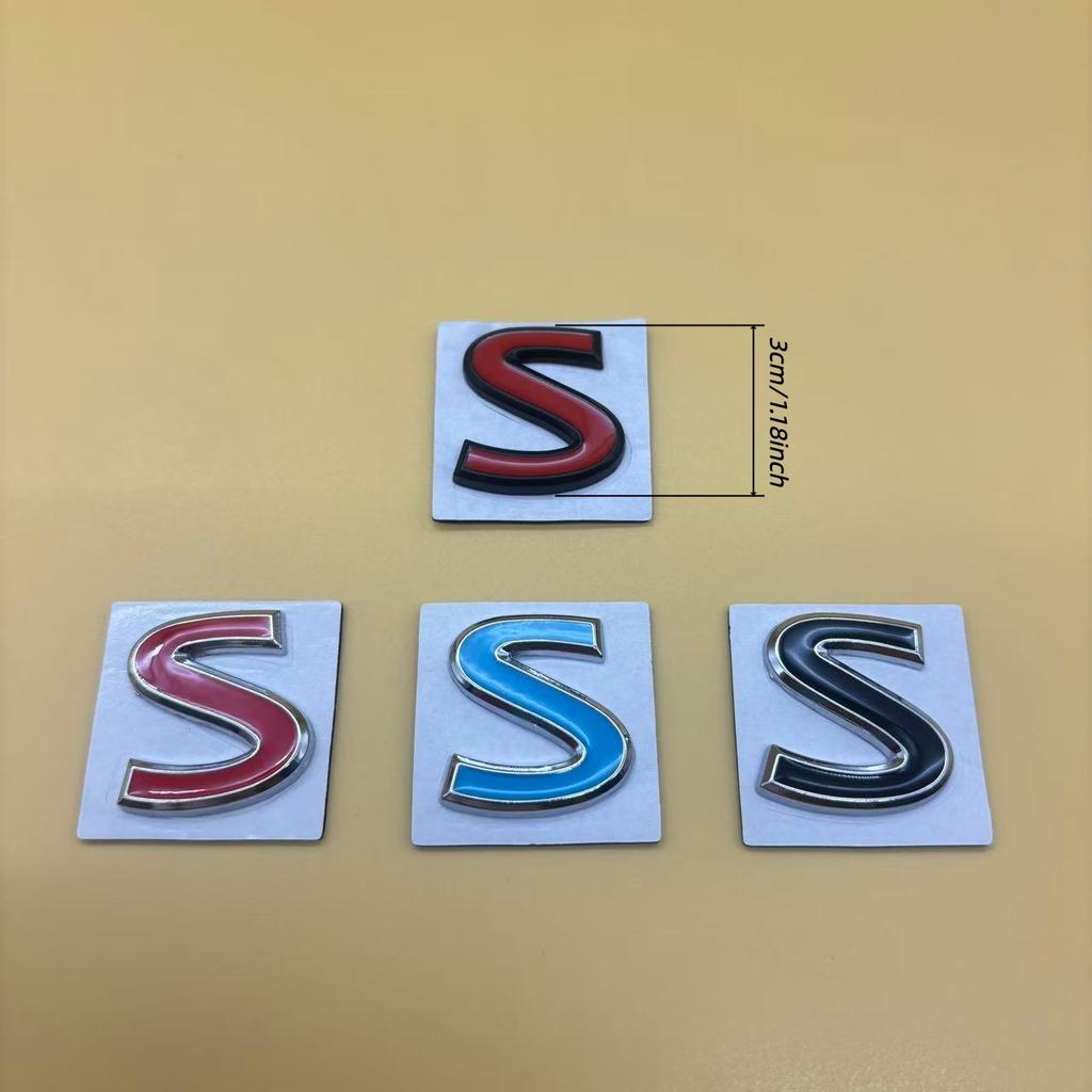 Metal S Logo, Rear Trunk Emblem Badge Car Sticker for IPL Q50 Q50S Q50L G37 Q30 Q70 G25 QX70 FX35 FX37