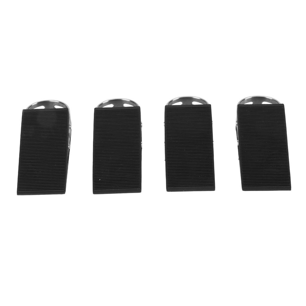4PCS Door Stoppers for Bottom of Door Rubber Stainless Steel Anti Slip Heavy Duty Door Stop Holder for Home Dorm Office