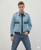 Handmade Fit Motorcycle Stylish Suede Blue Lambskin Leather Men's Biker Jacket