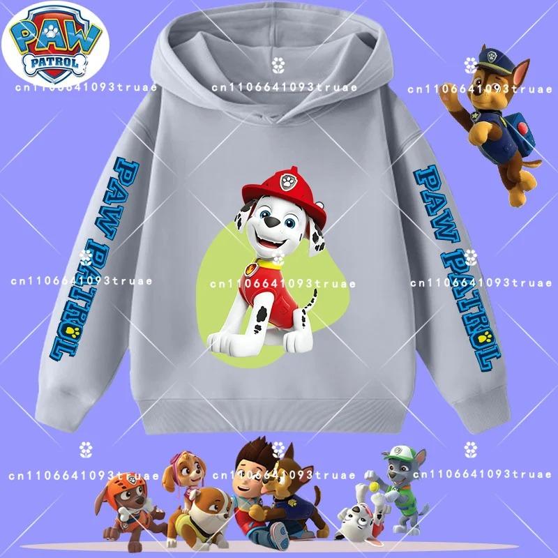 boys' sport shirt, spring-autumn long-sleeved pullover, casual top children's hooded sweatshirt with PAW Patrol cartoon print