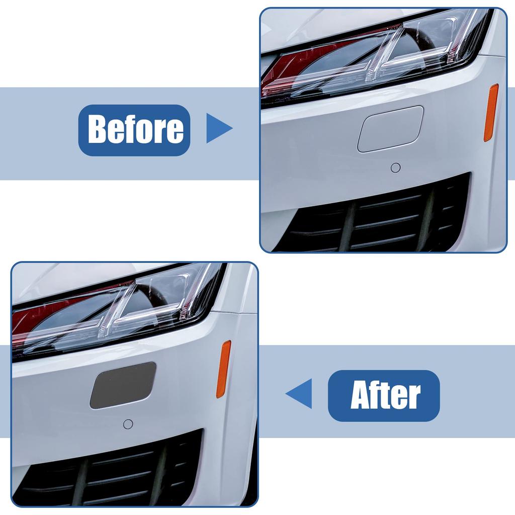 ACROPIX Front Left & Right Bumper Headlight Washer Nozzle Cover Cap for Volkswagen Passat B6 Deep Gray 2pcs