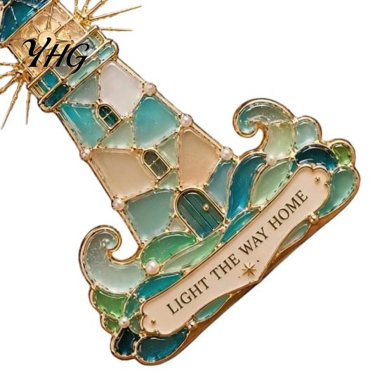 Durable Decorative Accents Handmade Sea Glass Coastal Christmas Ornaments, Turtle Seahorse Starfish Tree Ornaments Sailboat Beach Hanging Decoration