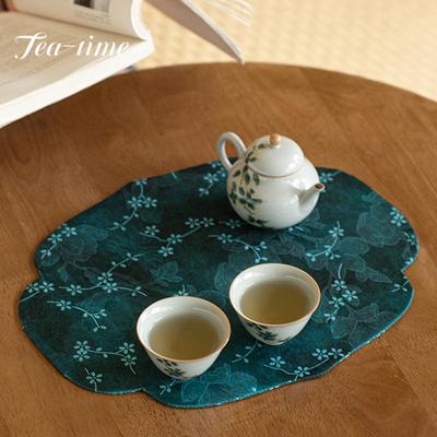 Chinese Fabric Double-sided Dry Brewing Mat Zen Tea Professional Rag Absorbent Clay Tea Mat Crabapple Dinner Table Cloth Mat