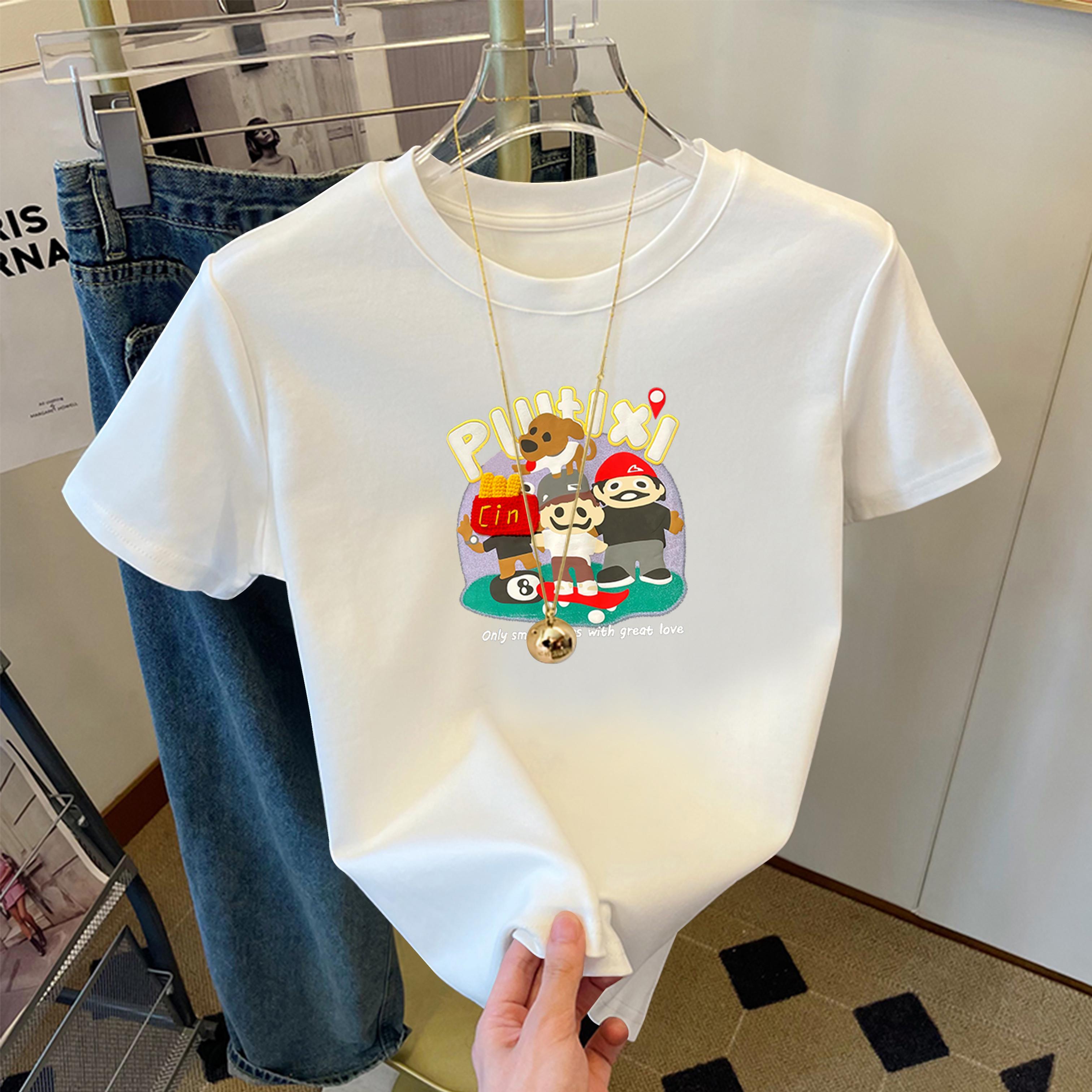 

Black short-sleeved t-shirt women s summer 2025 new niche design sense versatile foreign style retro casual top XXXL