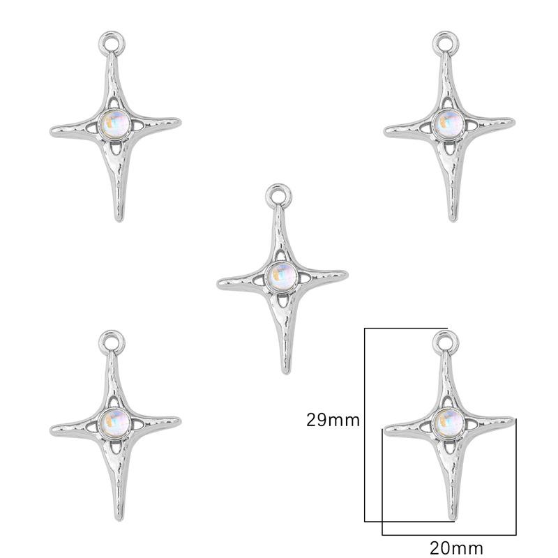 Enchanting Silver Tulip Hexagram Bow Star Rose Pendant for DIY Beading