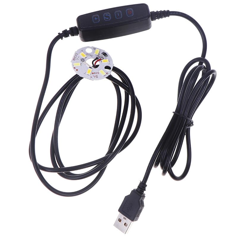 1Pc Usb Plug Dc5V Led Lights Online Switch Dimming Controller With 2Meter Cable 1W 3W 6W 10W Light Board