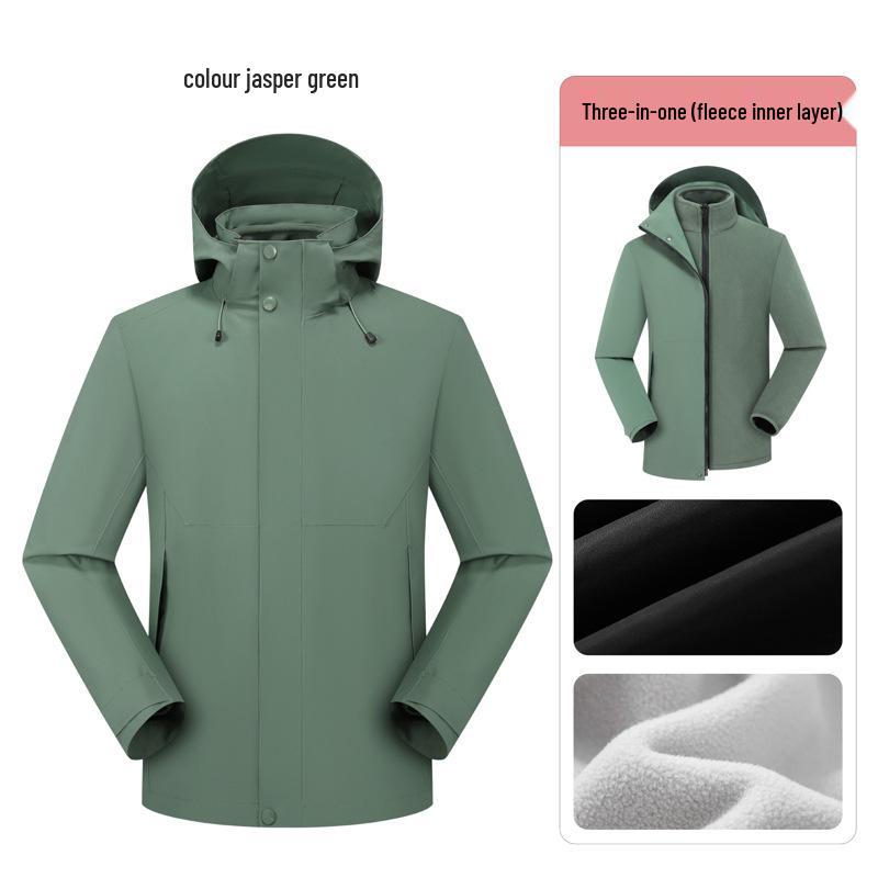 Stone Style Waterproof Shell Jacket with Down Layer and Custom Logo Print