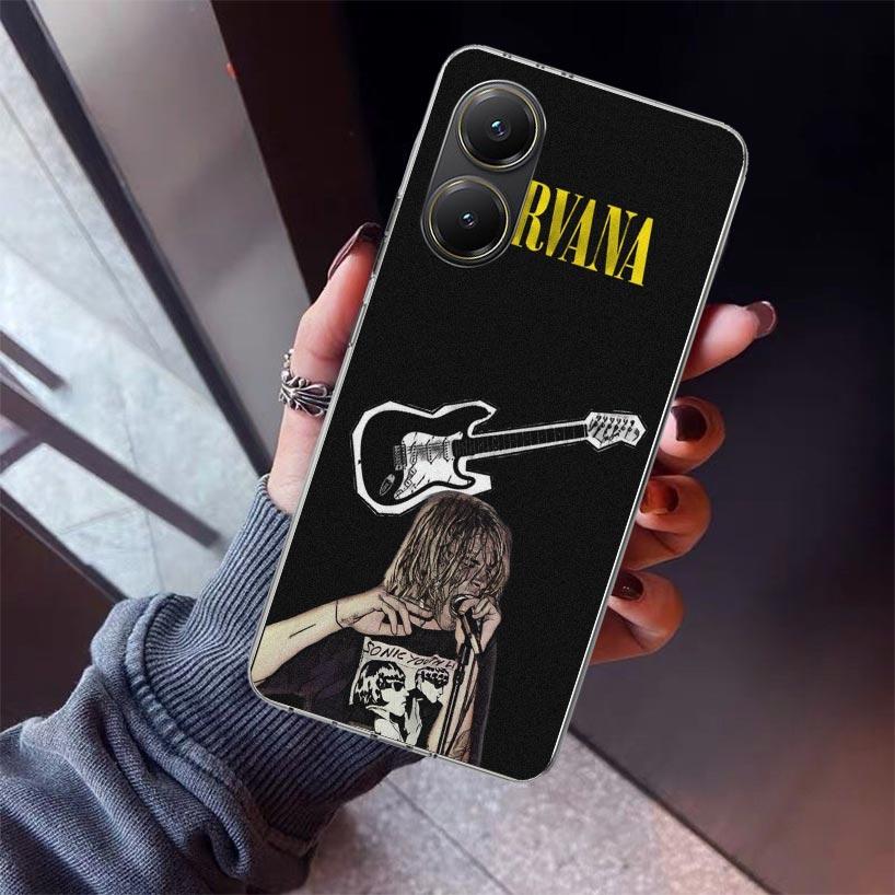 Retro Singer Kurt Cobain Phone Case For Xiaomi Poco X7 X6 X5 Pro F7 Ultra Redmi 15C 15 13 13C 12 12C 10 10A 10C 9 9A 9C 9T Shell