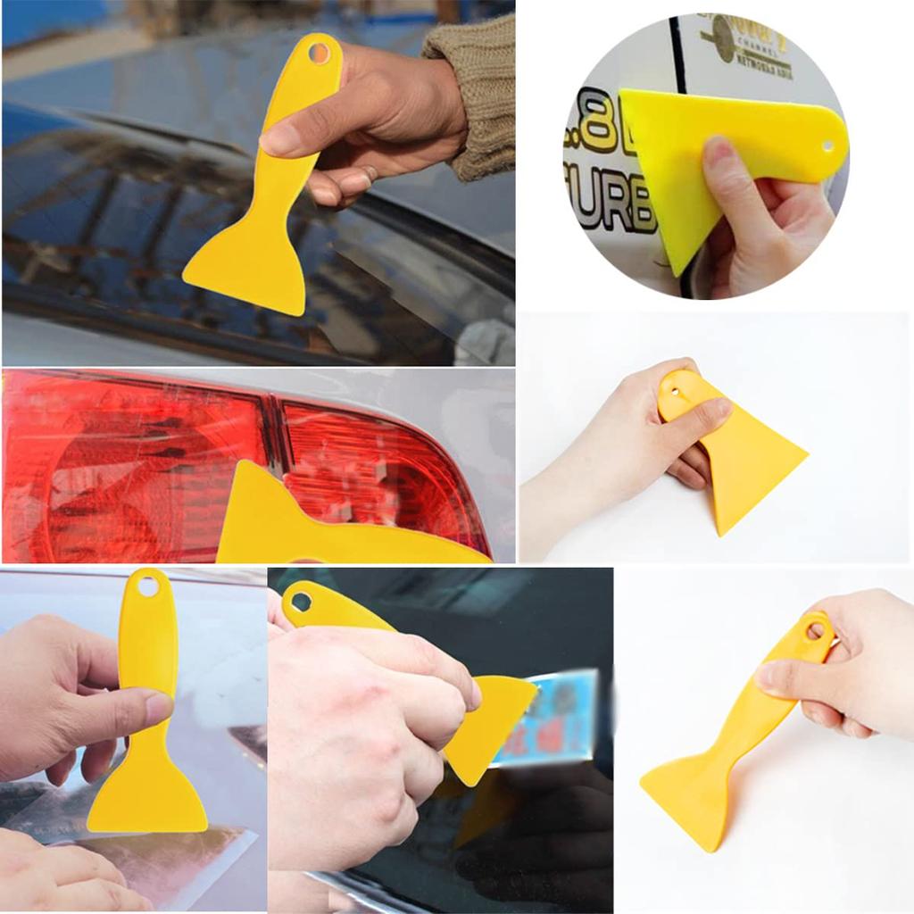 Cluoling Car Wrapping Car Film Application Squeegee Spatula Installation Kit, Carbon Sheet, Car Exterior