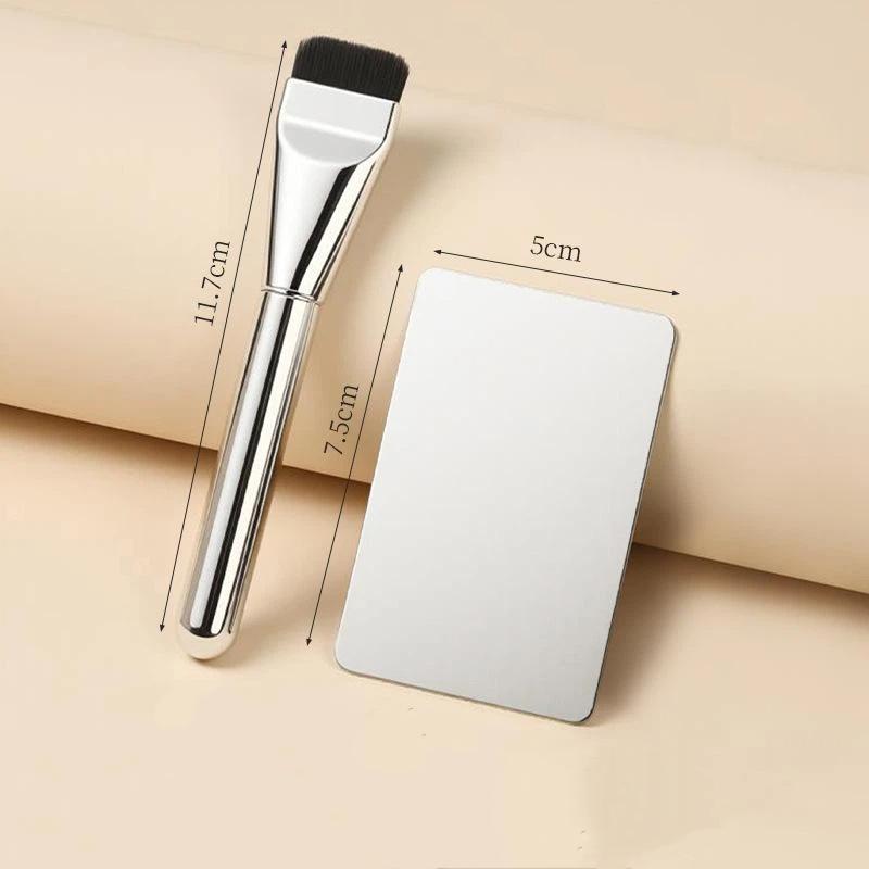 2/4Pcs Professional Makeup Tool Kit With Soft Foundation Brushes Stainless Steel Mixing Palette And Velvet Puff For Home Use