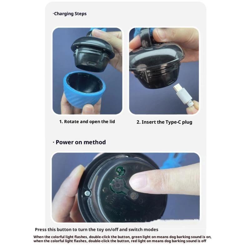 Smart Dog Toy Ball Electronic Interactive Pet Toy Moving Ball Rope Usb 3 Modes Automatic Moving Bouncing For Puppy Chew Products