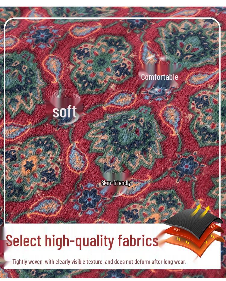 Floral Velvet-Lined Winter Coat for Middle-Aged and Elderly Women