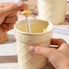 Macaron Ice Cream with Lid Scoop Ceramic Cup Personalized Creative Small Gift Mug Cute Children's Water Cup for Home Use