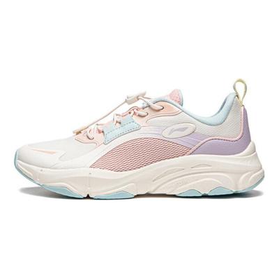 Li Ning Kids Puff V2 Soft Comfortable Durable Breathable Low Top Casual Shoes Kids Casual Shoes White Pink Purple YKCU106-2