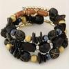 1 szt. Boho Vintage Bransoletka, Kolorowy Naturalny Turkus Wielowarstwowa Elastyczna Owinięta Bransoletka, Wykwintna Etniczna Biżuteria dla Kobiet