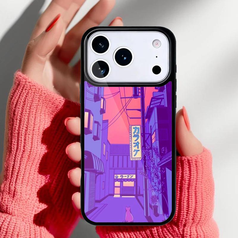 Japanese Anime Aesthetic Phone Case for iPhone 17 16 15 14 13 Pro Max Back Cover for 12 11 Pro Coque