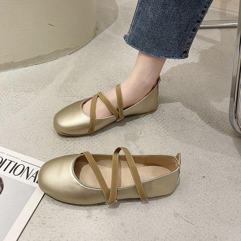Fashion Women Shoes 2024 New Luxury Designer Mary Janes Woman Spring Square Toe Japanned Leather Ballet Flat Vintage Narrow Band Loafers