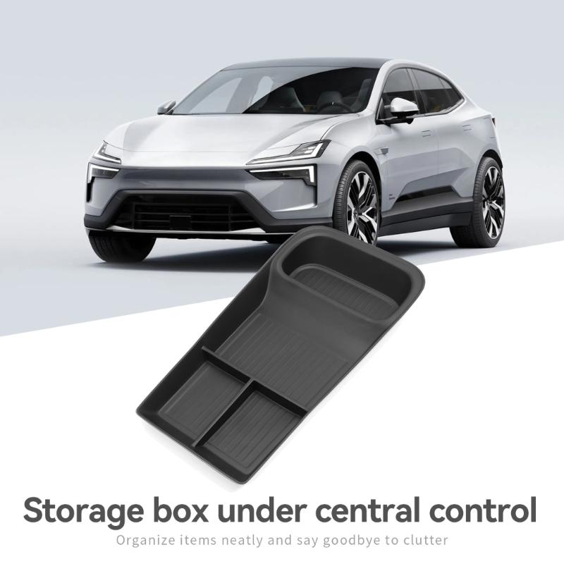 Car Center Console Storage Compartment Organizer Anti Scratch TPE Tray Suitable For Tidying Essential Easy Installation