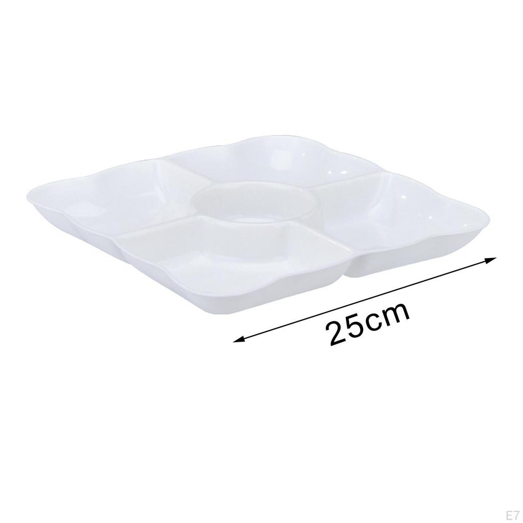 Appetizer Platter Divided Serving Tray Unbreakable Dried Fruit Snack Plate for Dessert