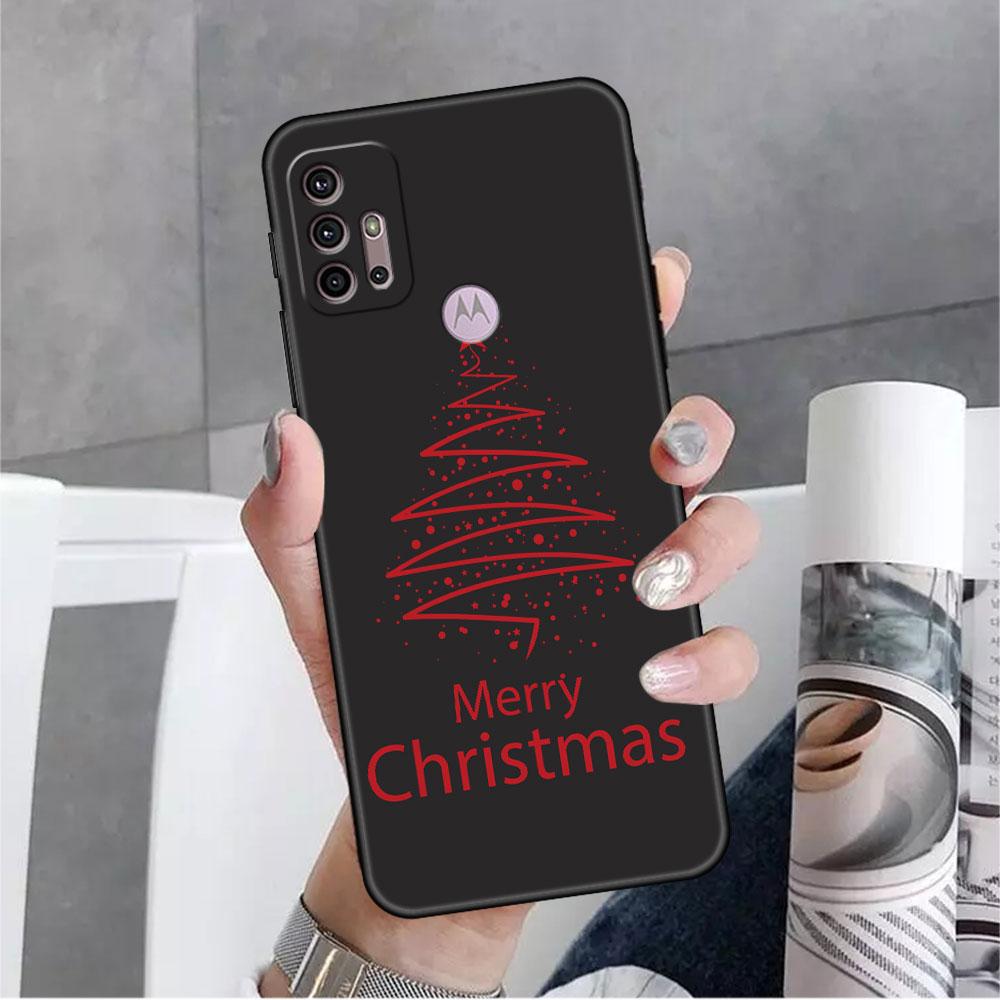 Veselé Vánoce v zimě pouzdro pro Motorola G30 G60 G9 Play ONE Fusion G8 G50 E6s G82 Edge 20 Pro G Stylus 2021 soft phone copas