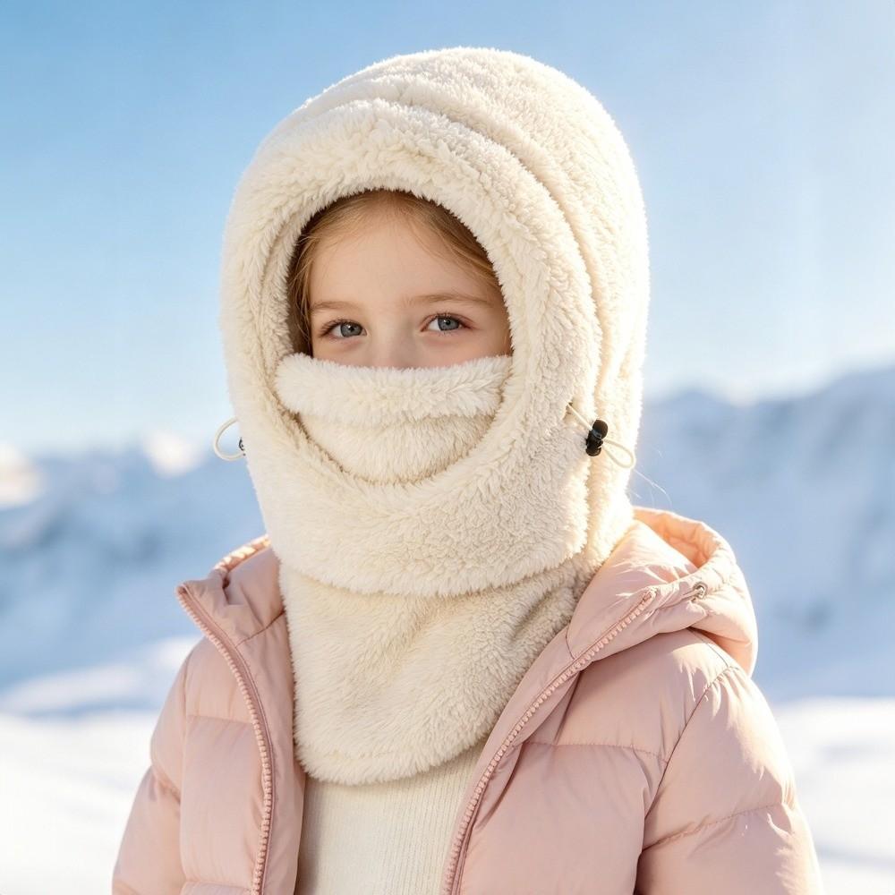 Windproof Winter Balaclava Hat Neck Warmer One-piece Hat Scarf Cute Children's Hats