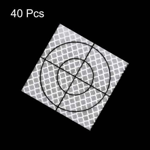 uxcell 40-Piece Survey Reflector Sheet, 60x60mm, Self-Adhesive Reflective Tape for Surveying Target Marks, White, for Total Stations