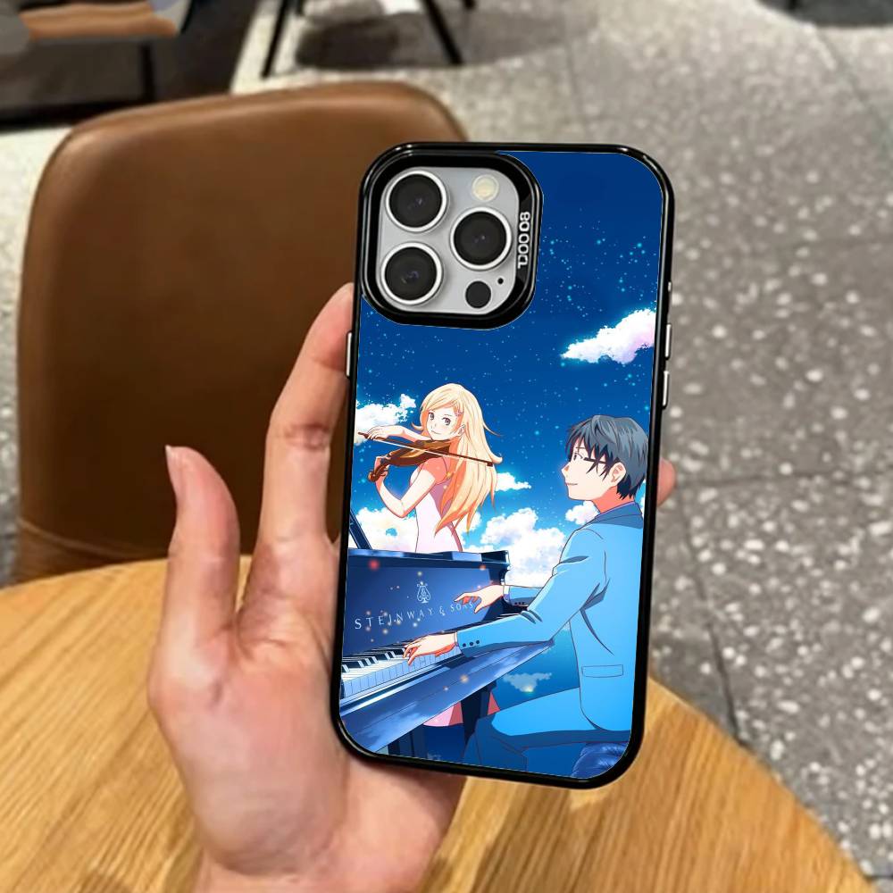 Sad A-Anime Your Lie in April   Phone Case For iPhone17,16,15,14,13,12,11 Plus,Pro Max Colored Silver Plated Inside Cover