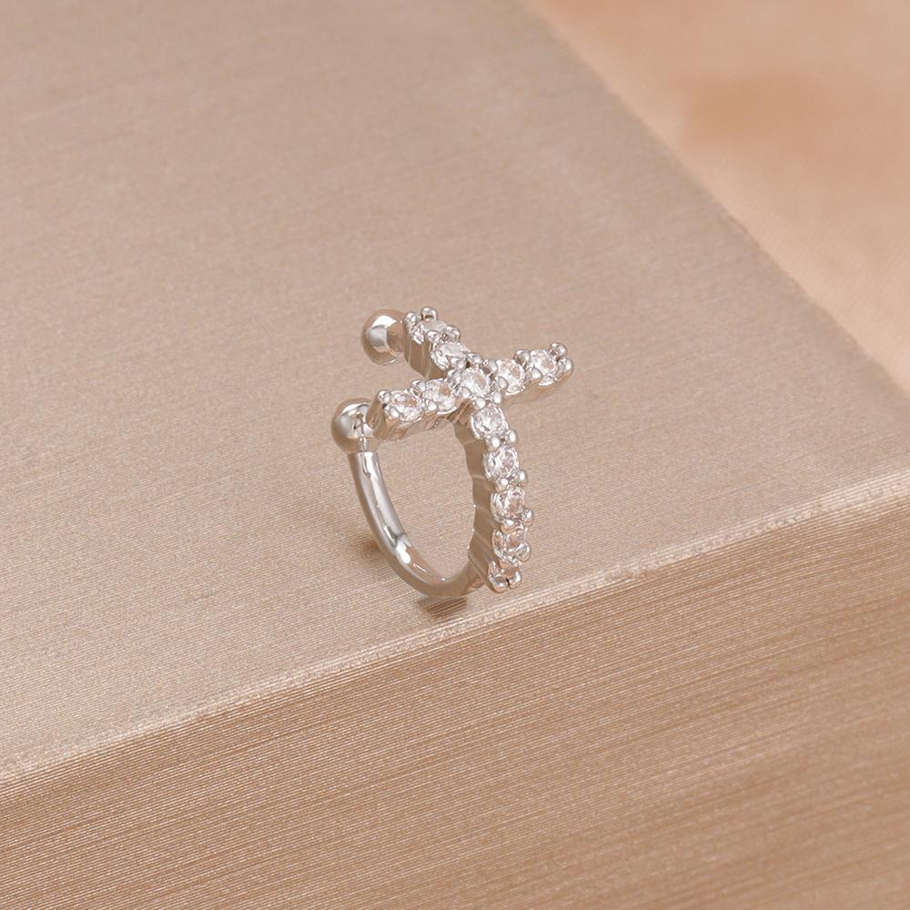 1PC Fashion No Piercing Ear Cuff Cross Earrings for Woman Fake Piercing Earcuff Clips Earrings for Women Cuffs Jewelry