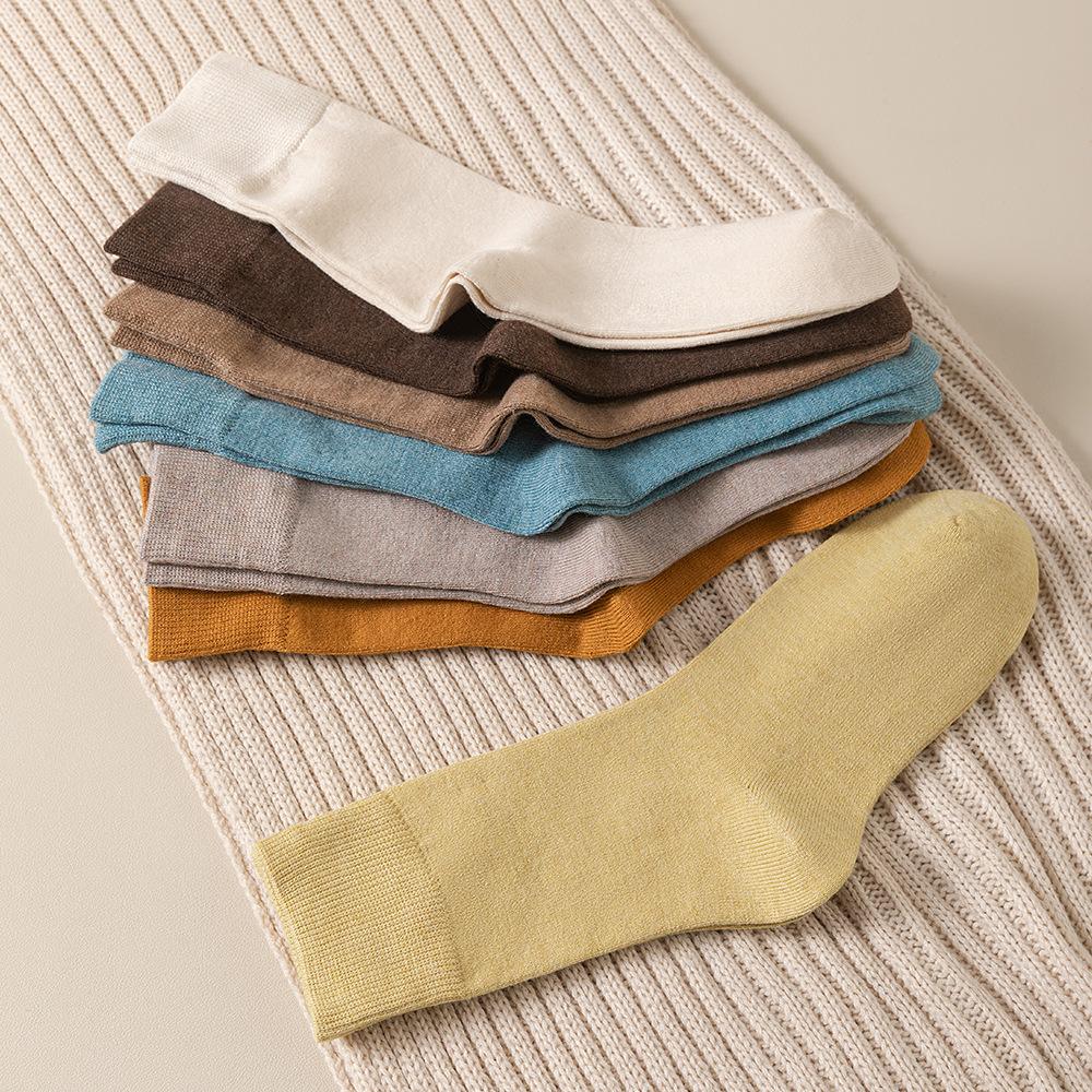 Female Autumn and Winter Thick Type Warm Antibacterial Anti Pilling High Drum Wool Socks