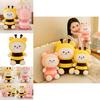 Adorable Cartoon Bee Bear Plush Toy Soft Stuffed Animal For Girls Birthday Gift