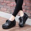 Women Genuine Leather Platform Shoes Winter Plush Walking Shoes 5cm High Wedges Heels Shoes Elegant Warm Mother Shoes
