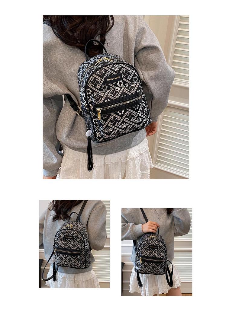 Damski Stylowy Plecak Jesień Zima 2025: Duża pojemność, casualowy nadruk, idealny na uczelnię i dojazdy