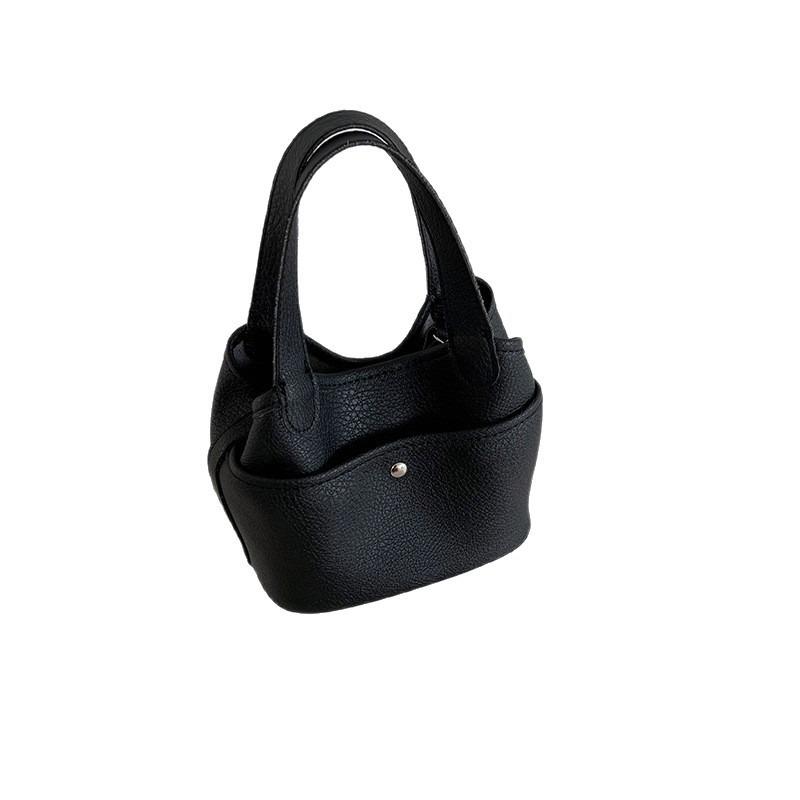 2025 Korean INS New Style Basket Bag Handbag Fashion Versatile Soft Leather Texture Crossbody Bucket Bag for Women