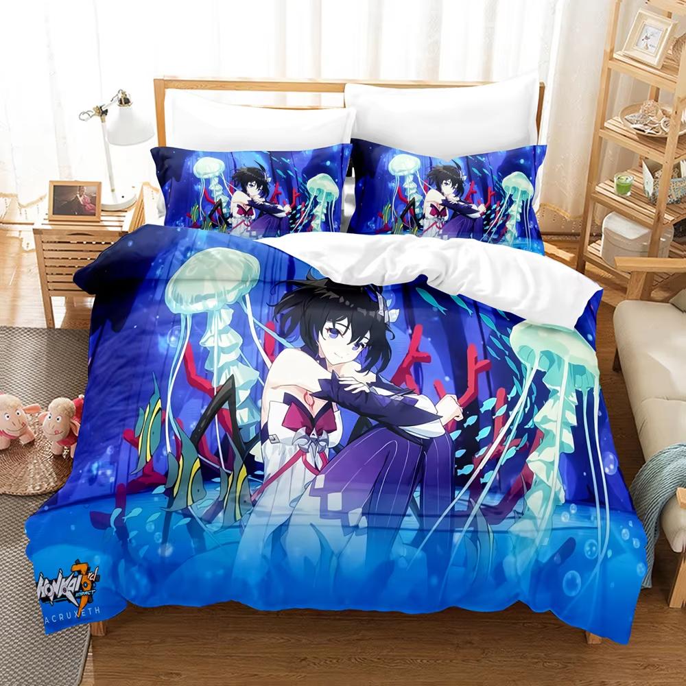 New Anime Honkai Impact 3rd Bedding Sets Duvet Cover Set With Pillowcase Twin Full Queen King Bedclothes Bed Linen Home Textiles