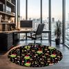 Grinch Printed Round Rug Carpet Chair Rug Area Rug Entryway Doormats,for Office Chair Living Room Bedroom Kitchen Room.