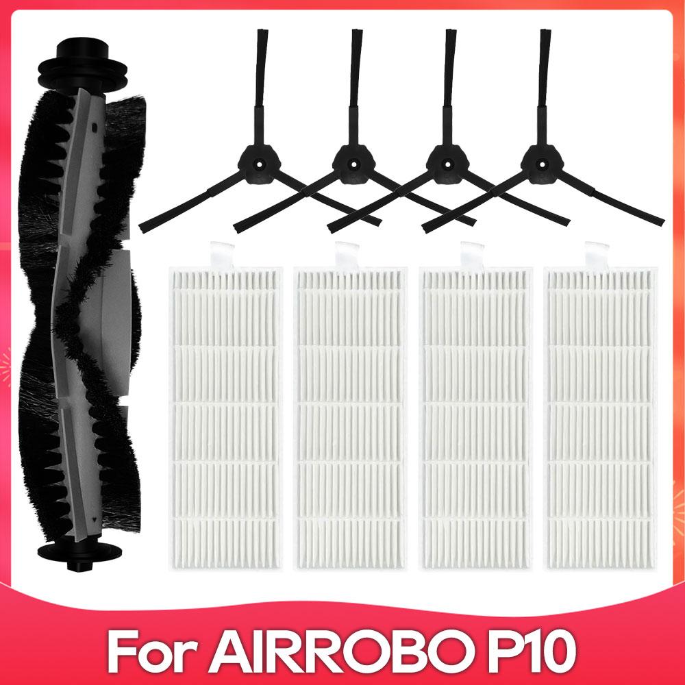 Fit For AIRROBO P10 Robot Vacuum Cleaner Spare Part Accessory Kit Main Side Brush Hepa Filter Brush Cover