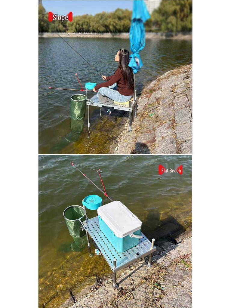 2025 Ultra-light Black Aluminum Fishing Stool: Folding, Portable, Multi-functional, Small & Wide with Lifting Feature