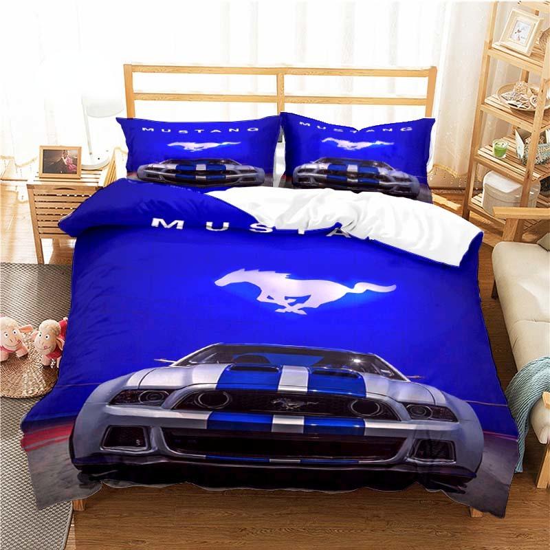 Mustang Car Pattern Duvet Cover Set Bedding For Aldult Boys Bed Set Game Quilt Cover Comforter Cover Bedding Set
