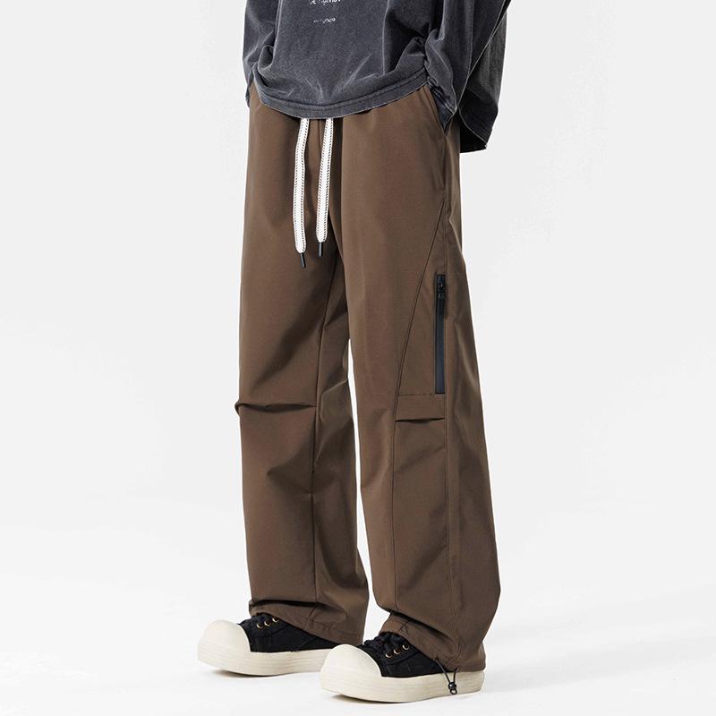 Men's Outdoor Waterproof Charge Pants Men's Autumn and Winter New Velvet Straight Tooling Casual Pants Loose Trousers