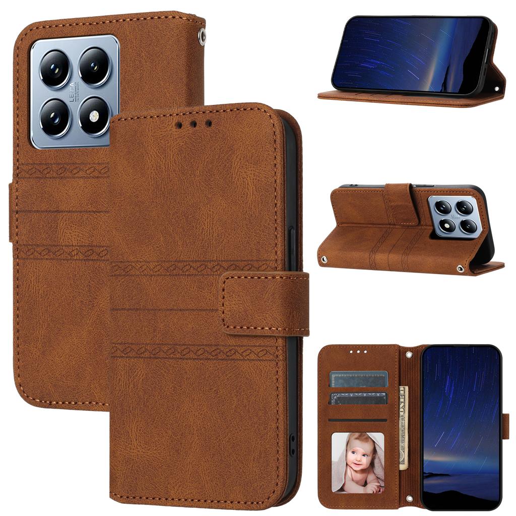 For Xiaomi 14T Case Wallet PU Leather Imprinted Pattern Phone Cover