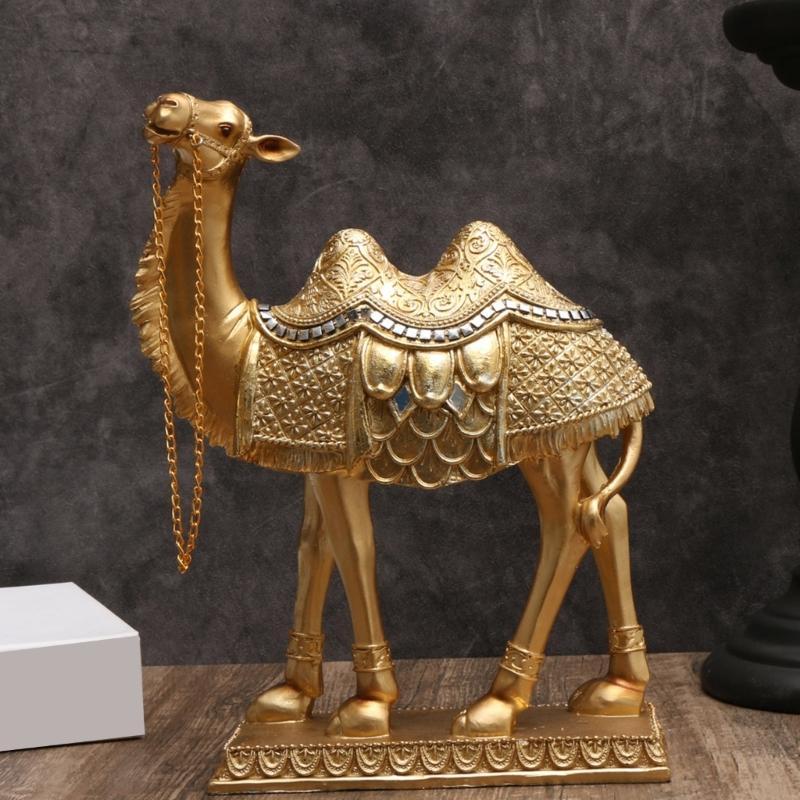 Standing Camels Decoration, Resins Animal Figurine for Elegant Study Room Enhancement