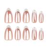 Short Almond French White Reusable Wearable Nails with High-Grade Manicure Coating