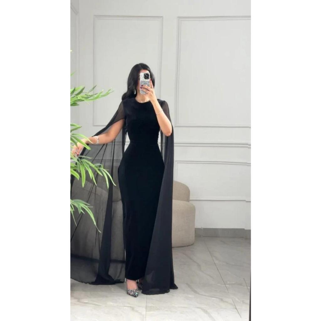 Robe de soirée Velours Bodycon Manches Cache-cœur Automne Hiver Nouvelle Collection Pour Femmes, Style Européen Américain Robe de Soirée Formelle de Fête Pour Crossborder