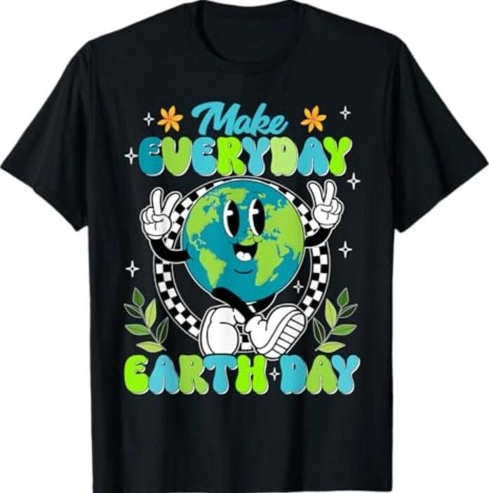 Cute Groovy Make Everyday Earth Day Classroom Teachers Kids T-Shirt L