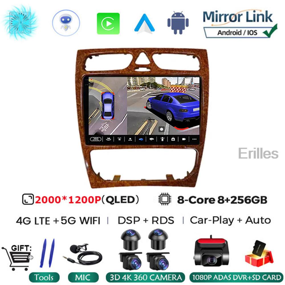 Car Radio Android 14 For Mercedes Benz C Class W203 C200 C320 C350 CLK W209 2002 - 2005 Car Stereo Multimedia Player NO DVD