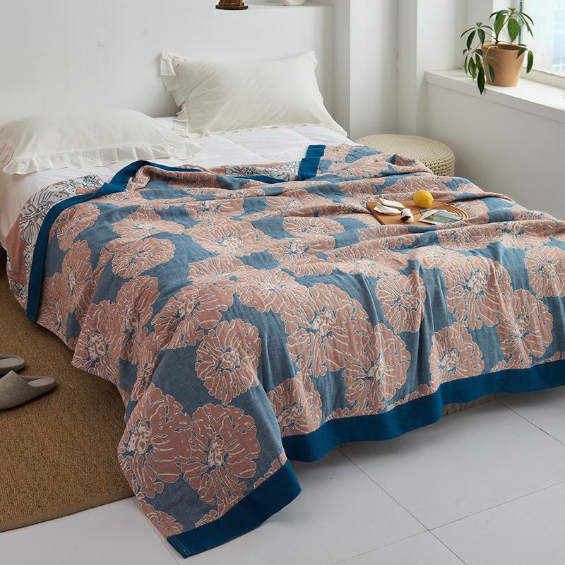 LISM All-Season Gauze Thin Quilt Blanket