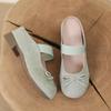 Retro flat-bottomed square-headed Mary Jane single shoes women's shoes summer 2025 new suede ballet evening shoes non-slip