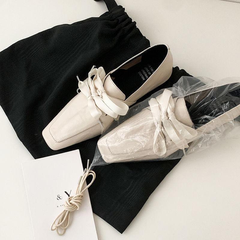 Cowhide version~ Genuine leather British style lace-up small leather shoes for women's 2025 new retro square head versatile fashion loafers