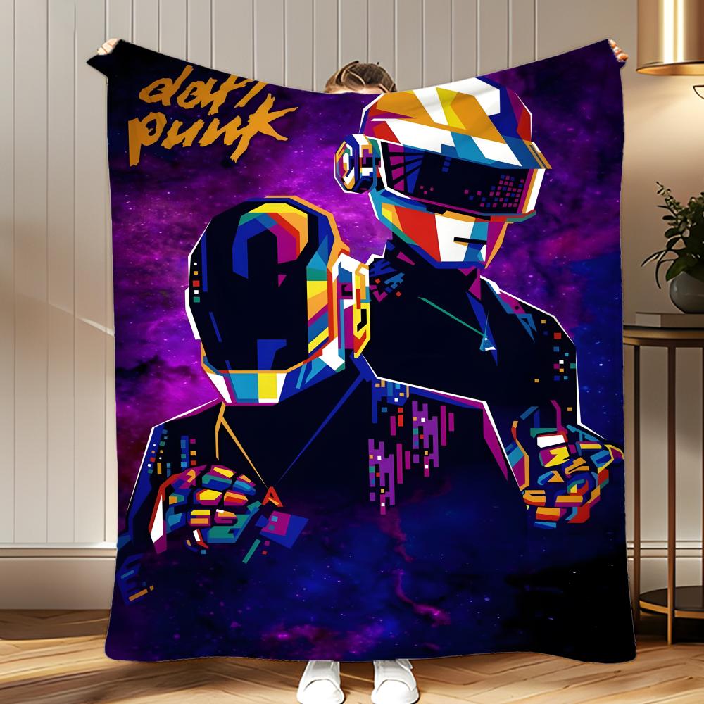 classic band Daft Punk Throw Soft Coral Fleece Blanket 310gsm Fluffy Warm Throw for Sofa Bed Couch Bedroom Decor